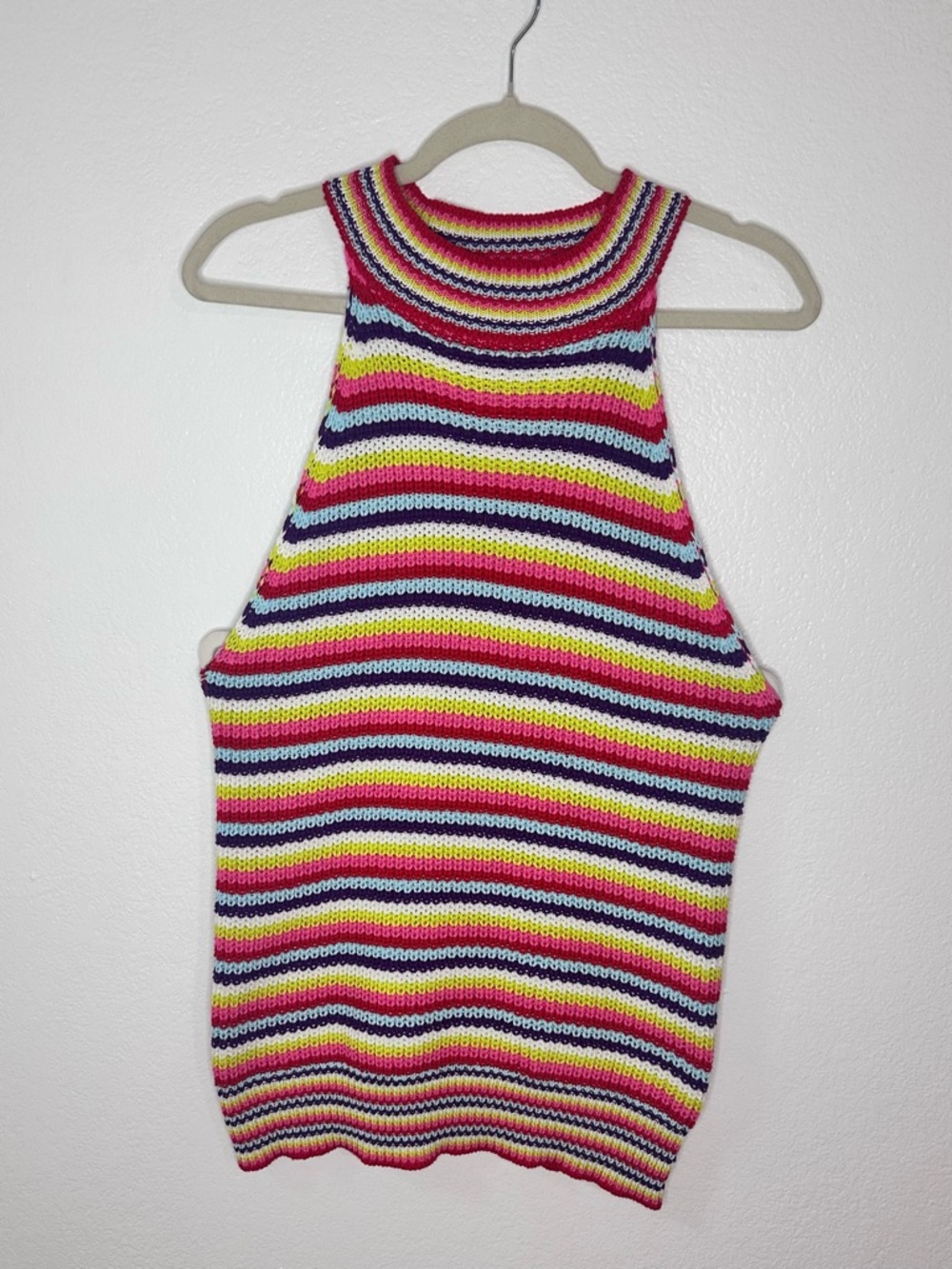 John & Jenn Cotton Cable Knit Sleeveless Sweater  Size L